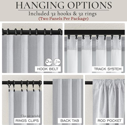 Light Grey Blackout Curtains 84 Inch Length 2 Panels Set - Image 3