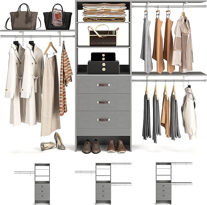 Armocity 96 Inches Closet System, 8FT Walk In Closet Organizer by Armocity
