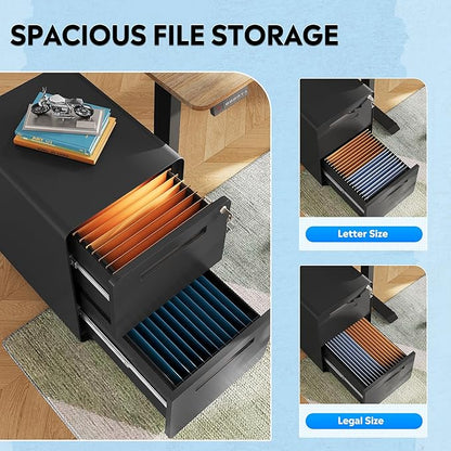 DEVAISE 2-Drawer Rounded Corner Metal File Cabinet - Image 4