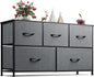 WLIVE Dresser for Bedroom with 5 Drawers, Wide Chest of Drawers, Fabric Dresser by WLIVE