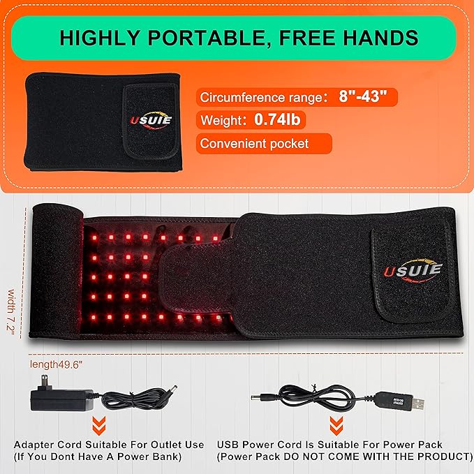 USUIE Red Light Therapy Belt, Infrared Light Therapy Wrap Red Light Therapy - Image 6