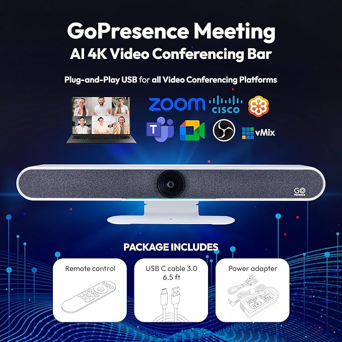 GoPresence 4K Ultra HD Meeting Bar – All-in-One Video Conferencing System - Image 6
