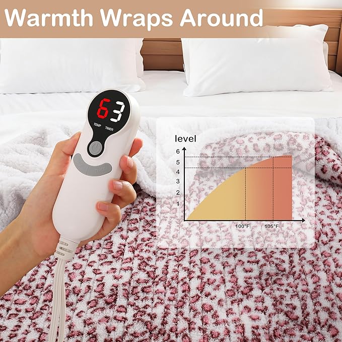 Electric Heated Blanket Throw Size 50"×60" - Image 2