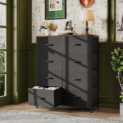 WLIVE Tall Fabric Dresser with 8 Drawers, Storage Tower with Fabric Bins - Image 4