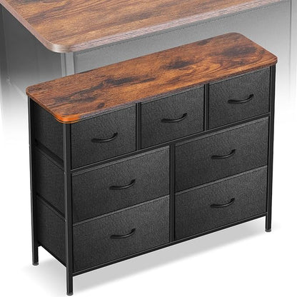 Curved Profile Dresser for Bedroom, Chest of Drawers, 7 Storage Drawers by Sonharlar