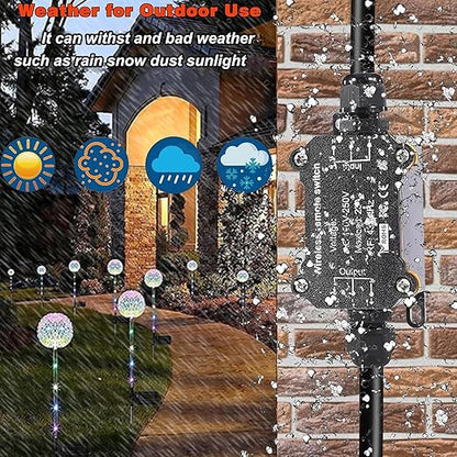 AC110V Remote Control Power Switch, Waterproof Wireless Light Switch, 165 Feet - Image 2