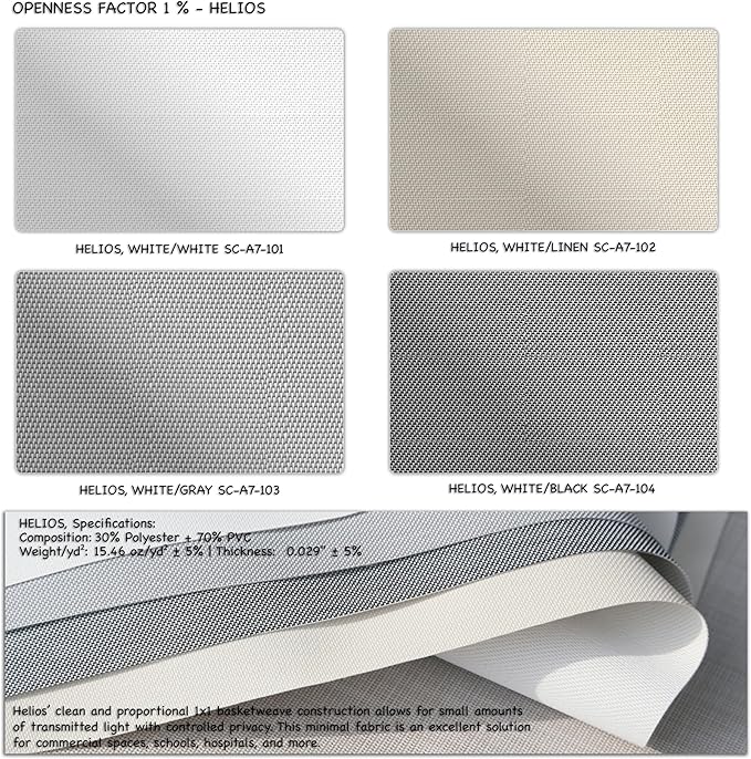 HILADUO Customized Solar Screen Roller Shade Blinds - Image 2
