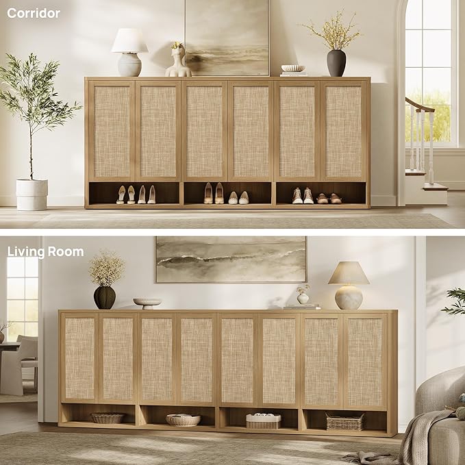 SICOTAS Rattan Shoe Storage Cabinet - Image 4