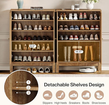 Tribesigns Shoe Cabinet with Doors, 5-Tier Shoe Storage Cabinet with Adjustable - Image 6