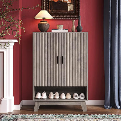 4-Tier Fluted Shoe Cabinet by BOXACTION