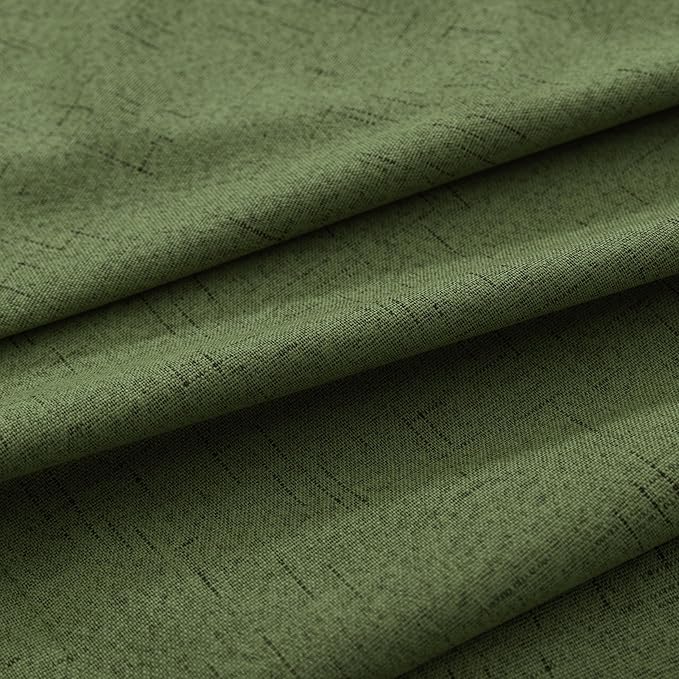 KOUFALL 92 Inch Blackout Curtains, Boho Olive Green Pleated Curtains - Image 7