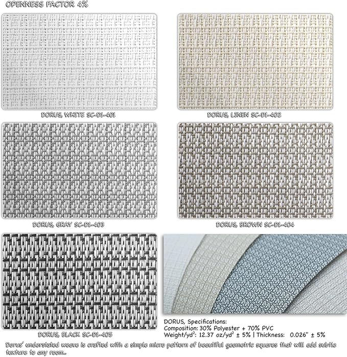 HILADUO Customized Solar Screen Roller Shade Blinds - Image 2