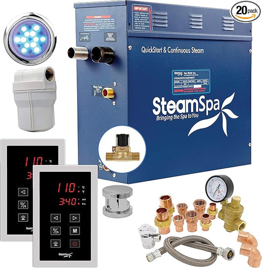 SteamSpa 6kW Steam Sauna Generator Executive Bundle 240V Steam Generator by SteamSpa
