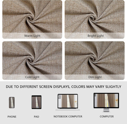 IGEMAEVE Blackout Curtains for Bedroom Rod Pocket Linen 52" W x 84" L | Living Room | Privacy | Room Darkening | Thermal | Insulated | Window Drape