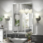 22x30 Inch Silver Bathroom Mirror, Rounded Rectangle Bathroom Vanity Mirror by GOLOMO