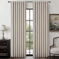 Grey Flax Taupe Hook Belt&Rod Pocket Curtains 84 inch Length 2 Panels Set by QJMYDECO