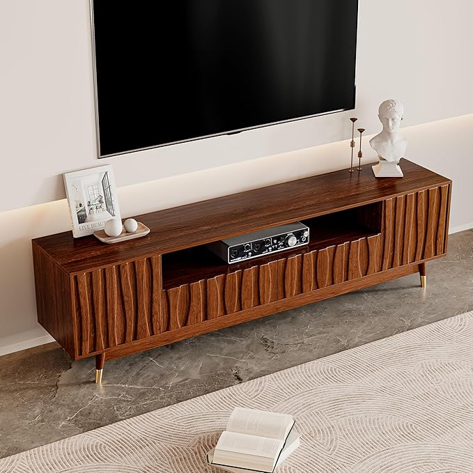ATJafurn 78‘’ Brown Walnut Finish TV Stand - Image 9