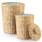 Set of 2 Wicker Trash Can with Lid by TIDITA