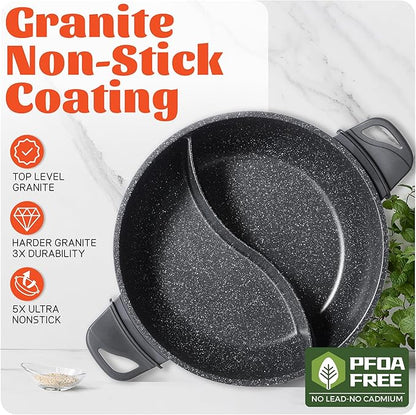 TWIN™ Electric Hot Pot with Divider | EvenHeat Cast Aluminum Non-Stick Pot - Image 4