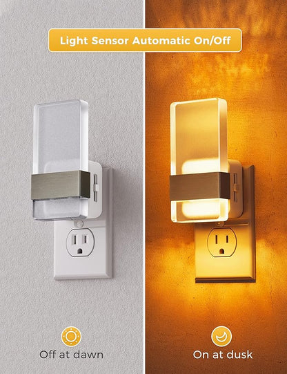 L LOHAS LED Night Light, Amber Night Lights Plug Into Wall, Dusk-to-Dawn Sensor - Image 2