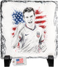 Personalized Soccer Sketch Rock Slate Plaque – Custom Photo to Sketch Soccer Gifts Custom Kids Adult Soccer Ball Gifts for Boys Men Women Birthday Gift Football Square Stone Frame