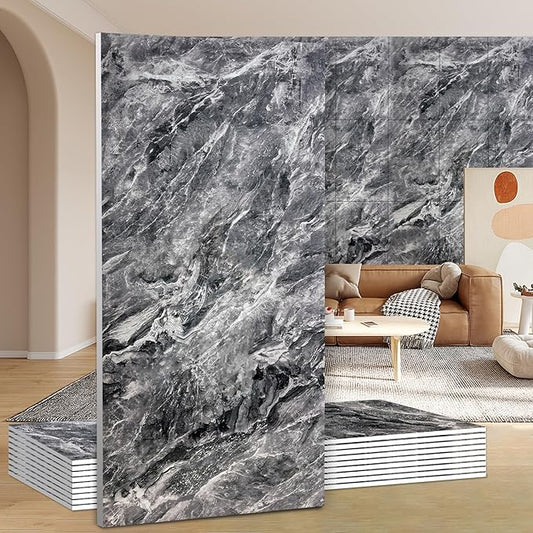 Wall Panels Peel and Stick，PVC Imitation Artificial Marble Tiles Sticker，10 pcs by Unknown