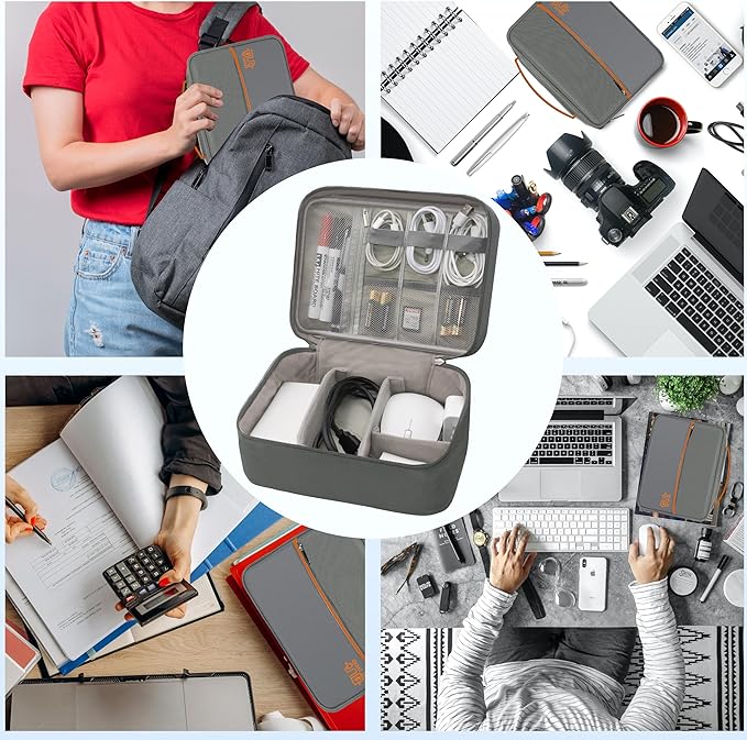 Electronics Organizer, Travel Cord Organizer Pouch, Portable Cable Organizer - Image 6