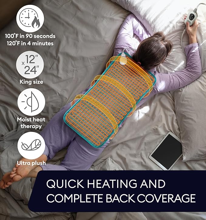 GENIANI Electric Heating Pad for Back Pain & Cramps Relief, Electric Throw - Image 5
