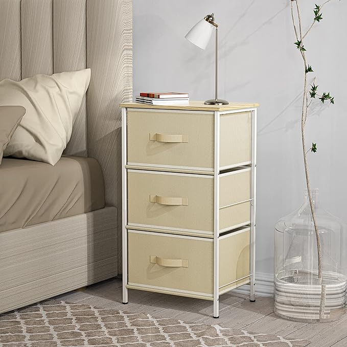 Simple Houseware 3 Drawer Nightstand Dresser - Image 2