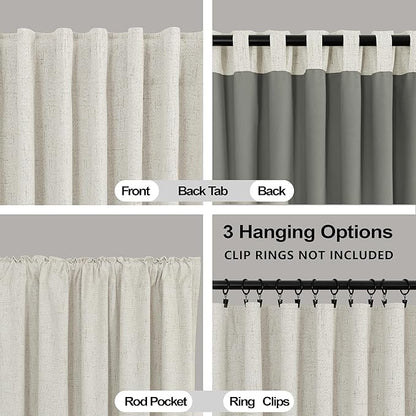 KOUFALL 102 Inch Long Pleated Blackout Curtain Drapes - Image 5