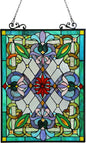 Chloe Izzy Tiffany-Glass Victorian Window Panel 18x25.5
