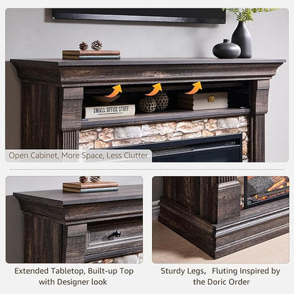 OKD 52" Farmhouse Electric Fireplace TV Stand - Image 3