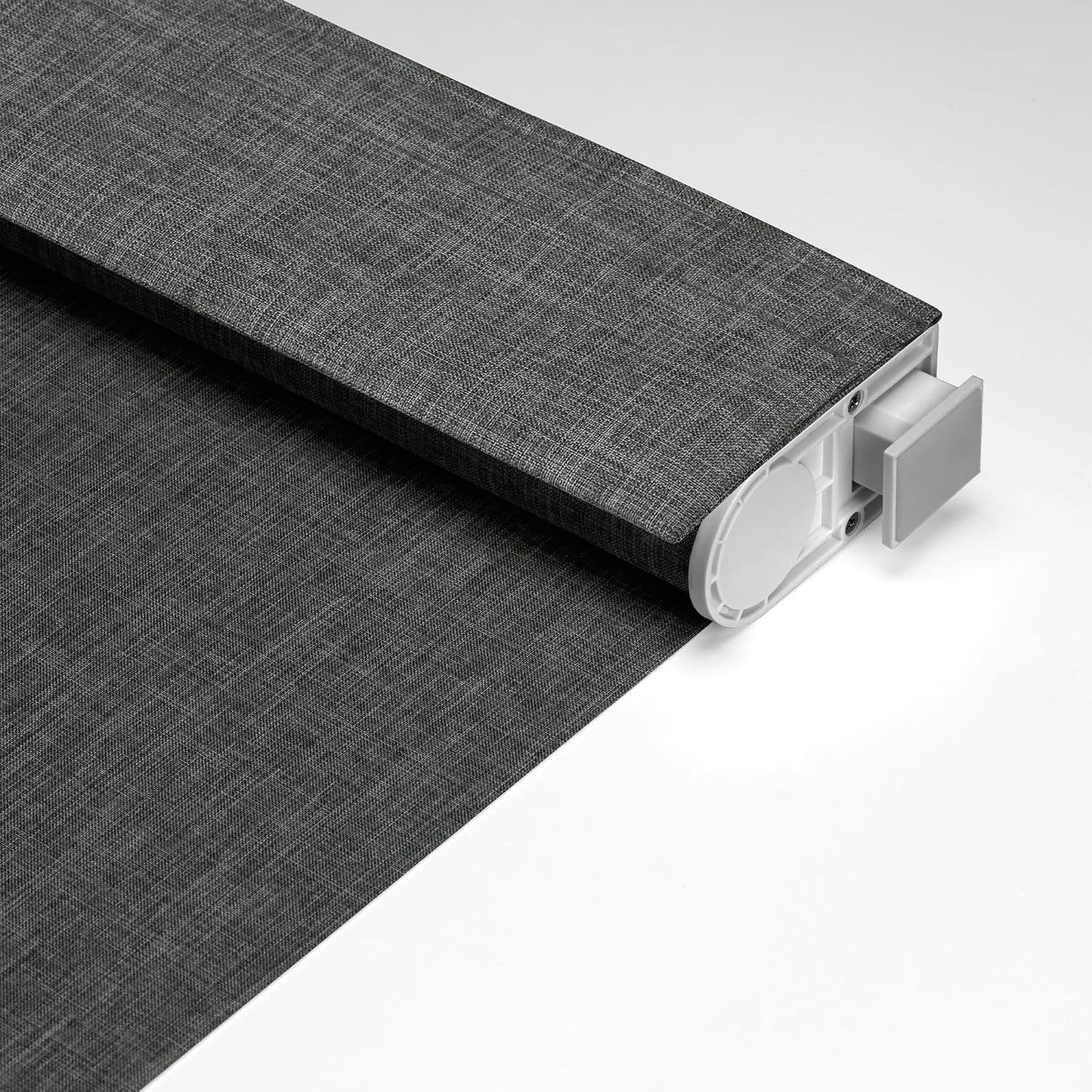 No Drill No Tools Blackout Roller Shades for Windows | Cordless Blinds with Baffles, Custom Roller Blinds for Home Office Door, Custom Size, Dark Grey(Single Tensioner)
