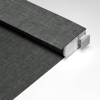 No Drill No Tools Blackout Roller Shades for Windows | Cordless Blinds with Baffles, Custom Roller Blinds for Home Office Door, Custom Size, Dark Grey(Single Tensioner)