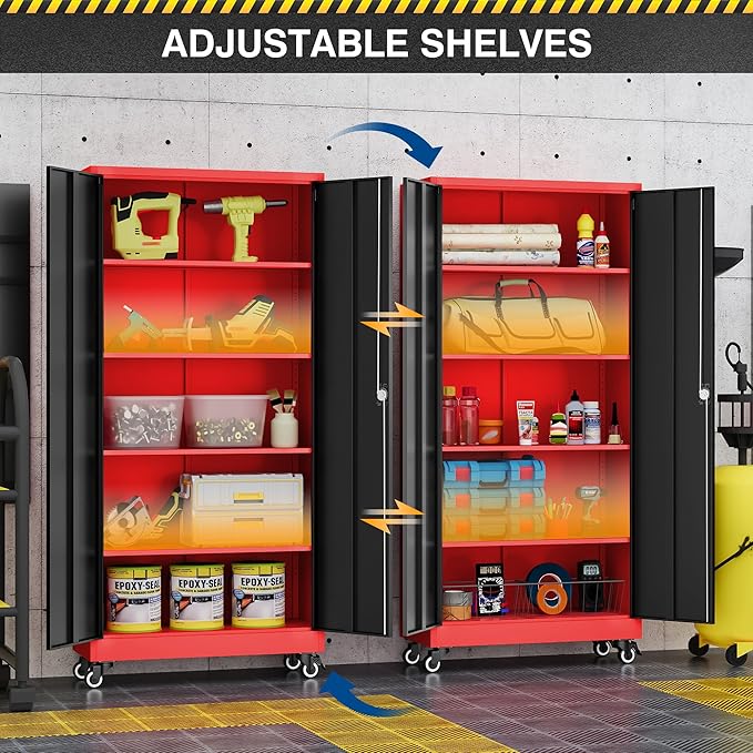 Metal Rolling Storage Cabinet-74.6” Tall Steel File Cabinets - Image 4