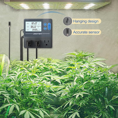 Digital Temperature Humidity Controller Pre-Wired Outlets - Image 4