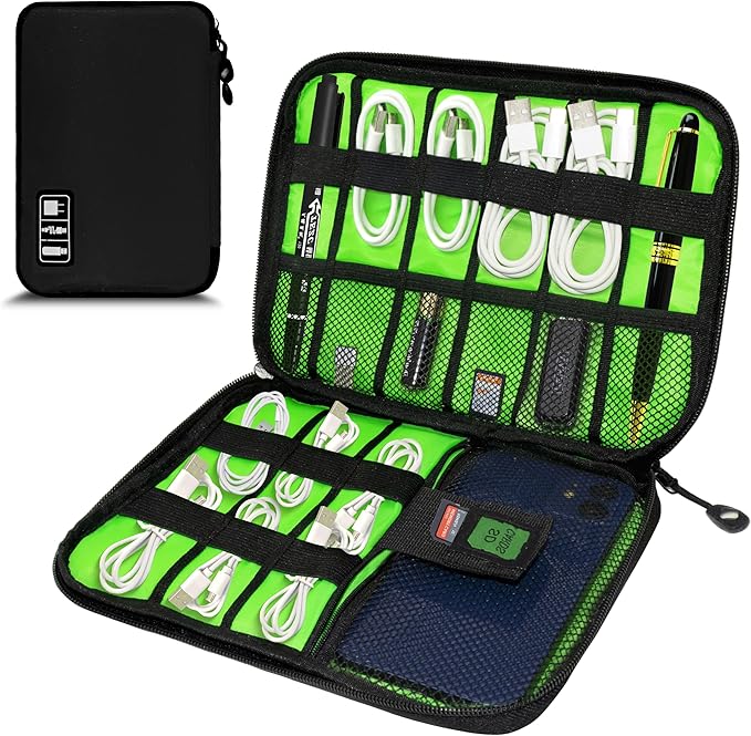 Electronics Organizer, Travel Cord Organizer Pouch, Portable Cable Organizer by Miavers