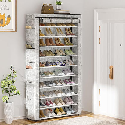 OYREL Shoe Rack 10Tier Large Capacity 50-56Pairs Beautiful Tall Shoe Shelf Free - Image 2