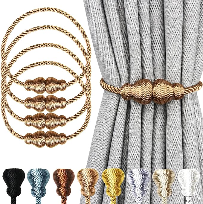 Nieffeiy Magnetic Curtain Tiebacks Outdoor Curtain Tie Backs Rope Decorative by CurtianTiebacks