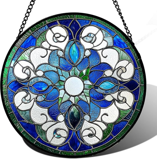 DASTOLL Stained Glass Window Hanging, Boho Style Sun Catchers Diamond Glass by DASTOLL