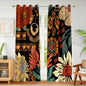 Tyrot Black Floral 100% Blackout Curtains for Bedroom, 52W x 84L,2 Panels | Colorful Botanical, Energy-Saving Thermal Insulation, Light Blocking, Room-Darkening Privacy, Easy Grommet Drapes