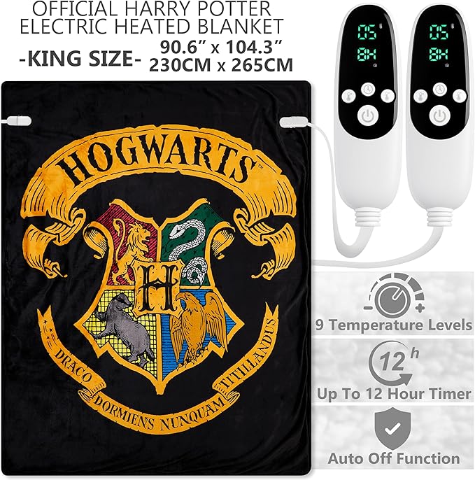 Harry Potter Gifts Heated Blanket Electric, King Size Luxurious Soft Fleece - Image 2