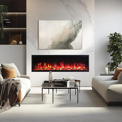 PuraFlame Herman 60 Inch Smart Linear Electric Fireplace - Image 6