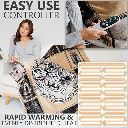Harry Potter Gifts Heated Blanket Electric, Luxurious Soft Fleece Throw - Image 3