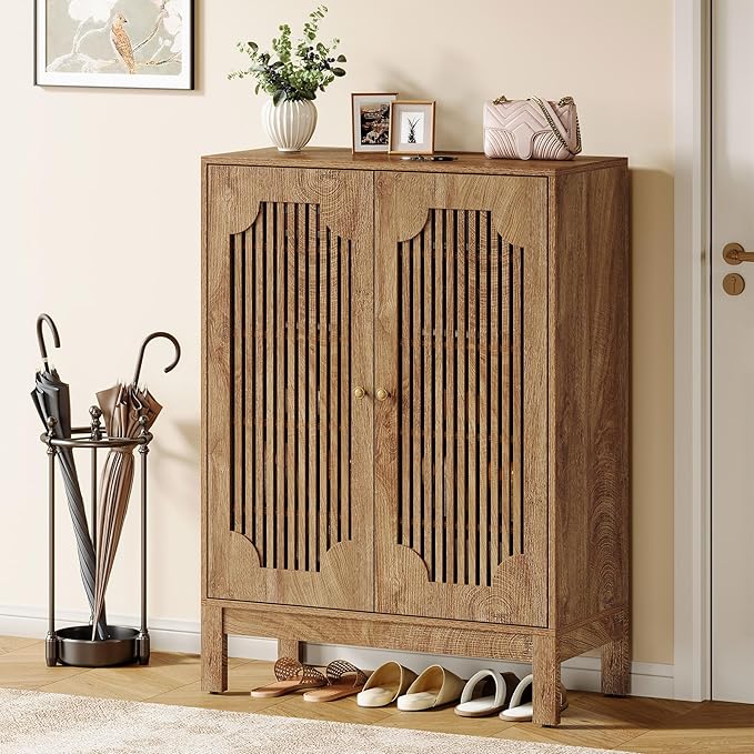 Tribesigns Shoe Cabinet with Doors, 5-Tier Shoe Storage Cabinet with Adjustable - Image 3