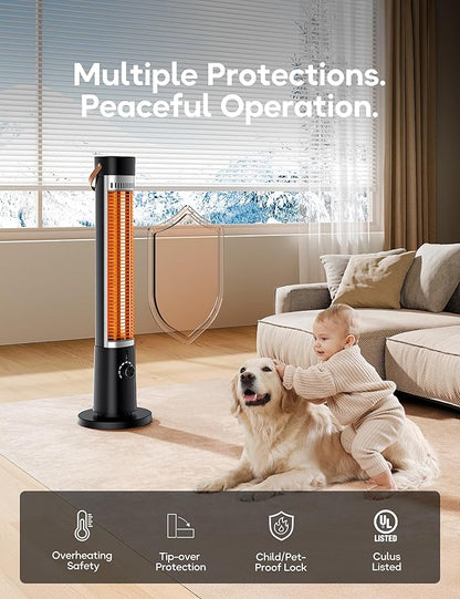 Patio Heater for Outdoor Use, Infrared Electric Outdoor Heater, 1500W Instant - Image 3