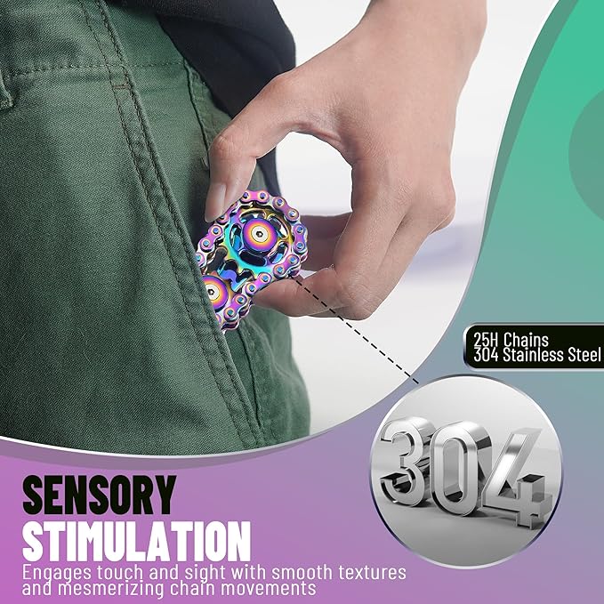 Valentines Day Gifts for Teens Boys Metal Fidget Spinner Toys for Adults - Image 5