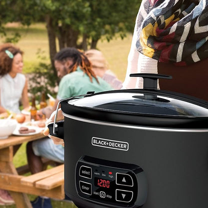 BLACK+DECKER 7-Quart Slow Cooker, Chalkboard Exterior, Locking Lid, 3 Heat - Image 6
