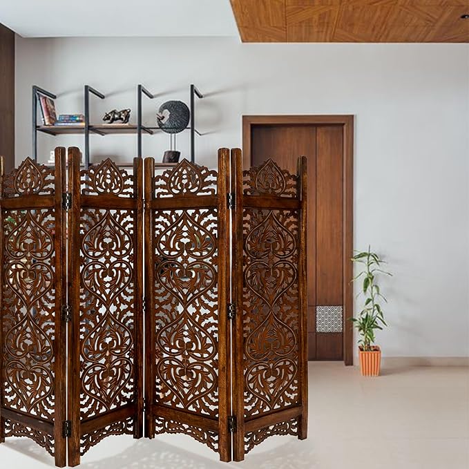 Lightnpro 4-Panel Wood-Heart Room Divider 64" × 48" - Image 8