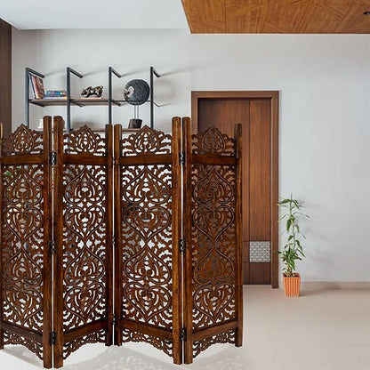 Lightnpro 4-Panel Wood-Heart Room Divider 64" × 48" - Image 8